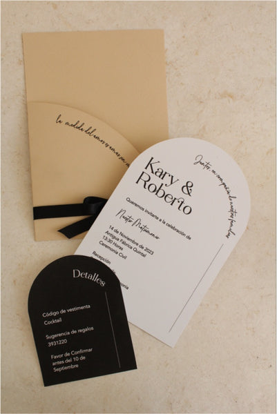 Invitación Moderna de Boda Corte en Arcos Mod. Amatic