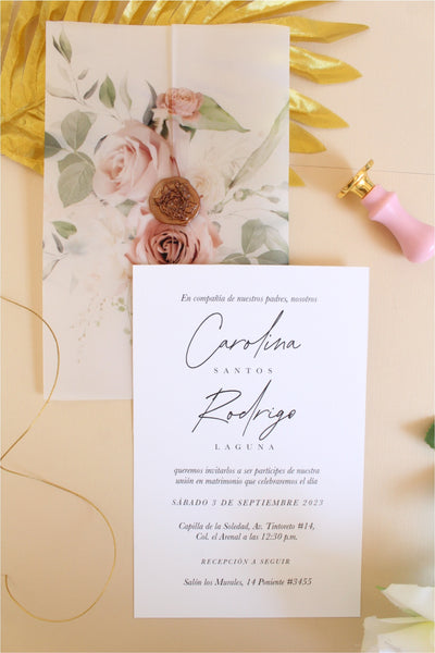 Invitación Envuelta en Papel Albanene Mod. Rosebud