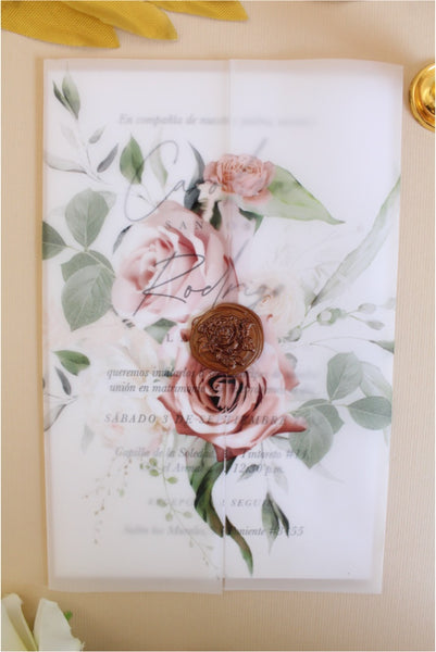 Invitación Envuelta en Papel Albanene Mod. Rosebud