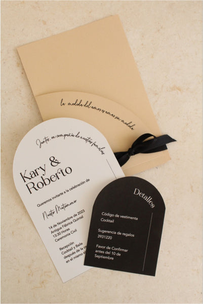 Invitación Moderna de Boda Corte en Arcos Mod. Amatic