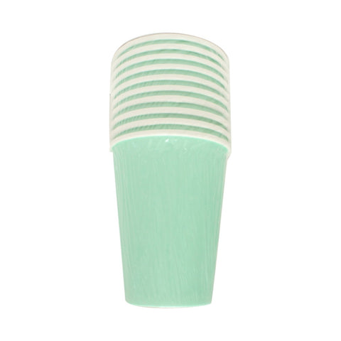 Vasos de Carton Desechables Verde Menta 10 pz