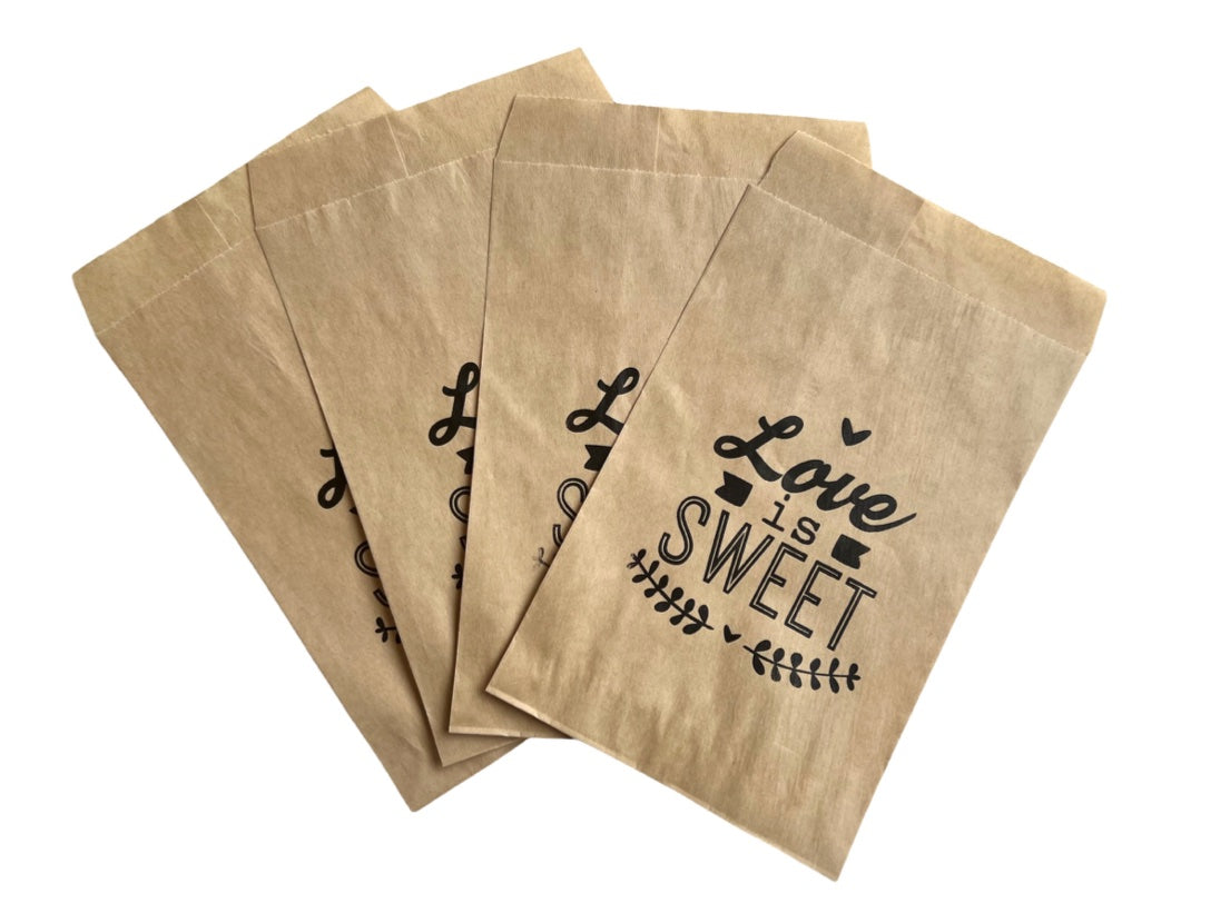 Bolsas de Papel Love is Sweet para Bodas 