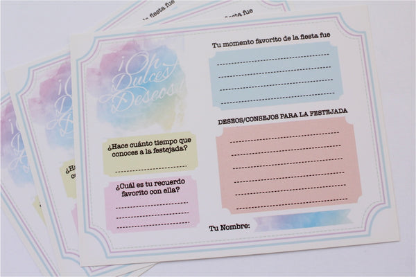 Tarjetas para Firmas Recuerdo para XV Años tipo Libro de Firmas