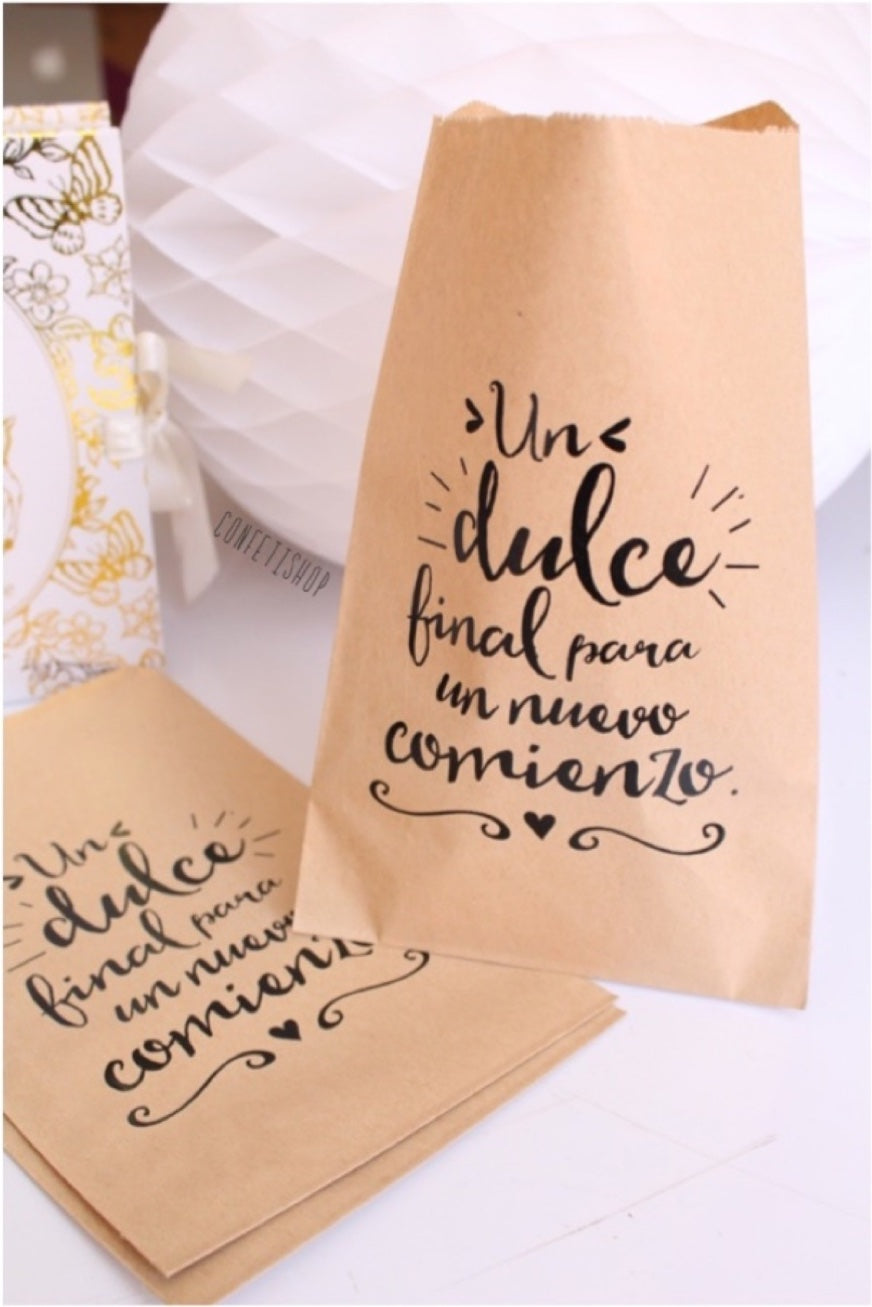 Bolsa de Papel para Recuerdos o Dulces Bodas Bautizos