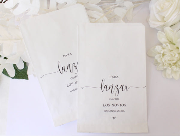 50 Bolsas de Papel para llenar con Confeti Pétalos Arroz para Lanzar a Novios