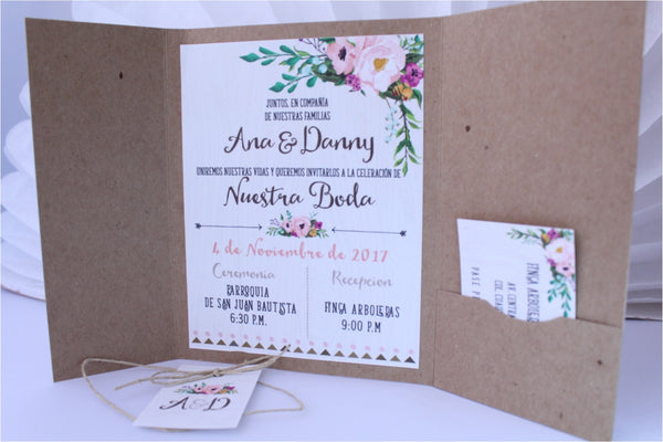 Invitación para Boda Modelo Boho