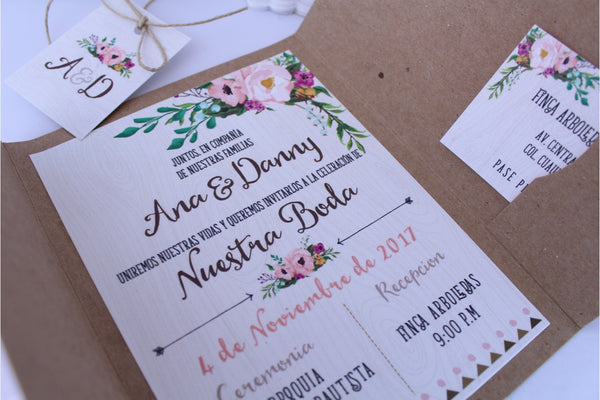 Invitación para Boda Modelo Boho